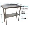 Bk Resources Work Table Stainless Steel Undershelf, Plastic feet 1.5" Riser 36"x18" SVTR-1836